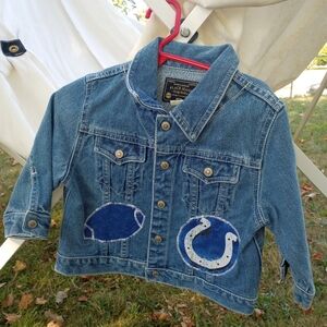 Handmade Indy Colts embellished denim jacket